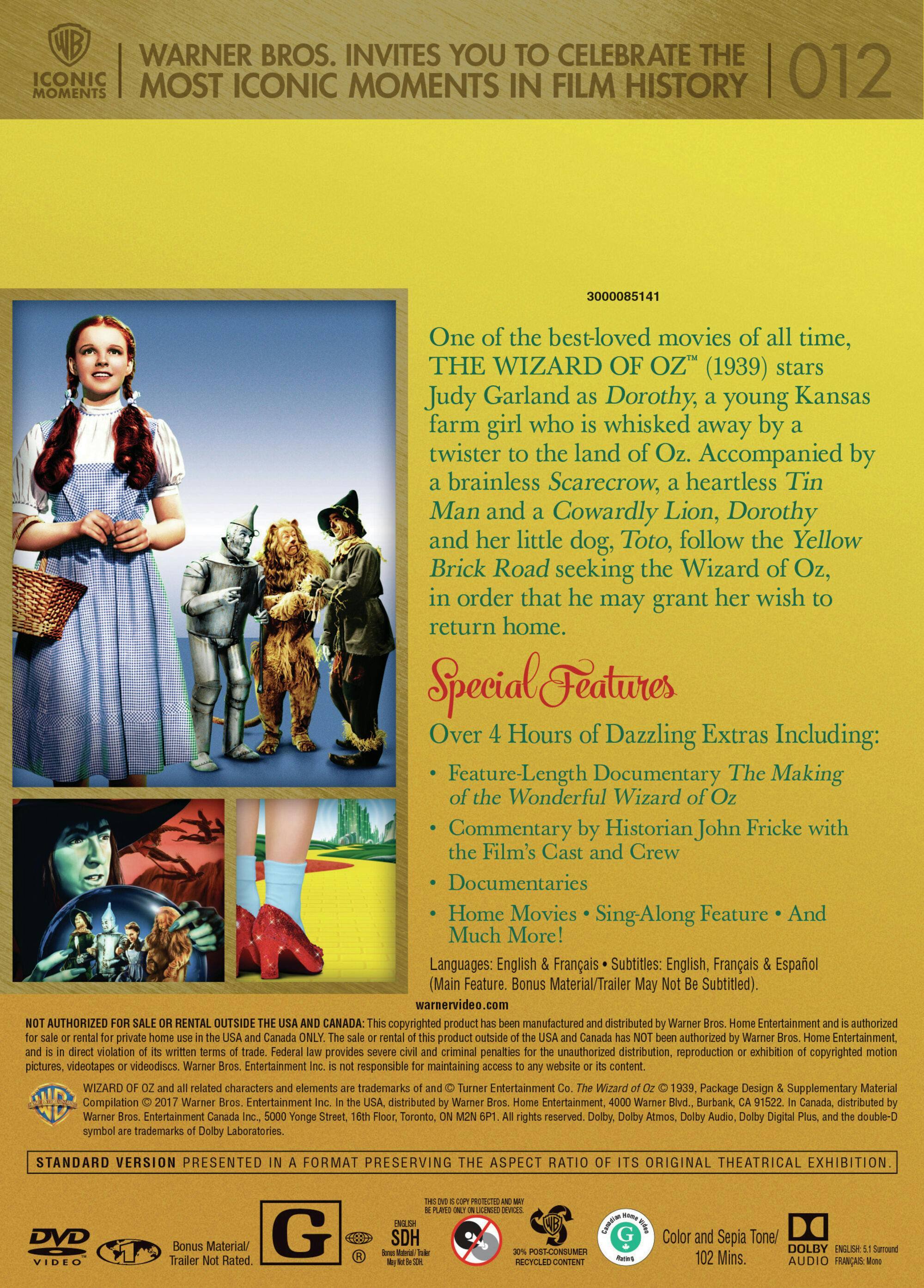 Back. The Wizard of Oz (Iconic Moments LL) [DVD].