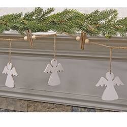 Angle. BreeBe - Woodland Angel Garland - 48" - Brown, White.