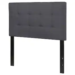 Hivvago - Twin size Modern Dark Grey Fabric Upholstered Panel Headboard - Gray