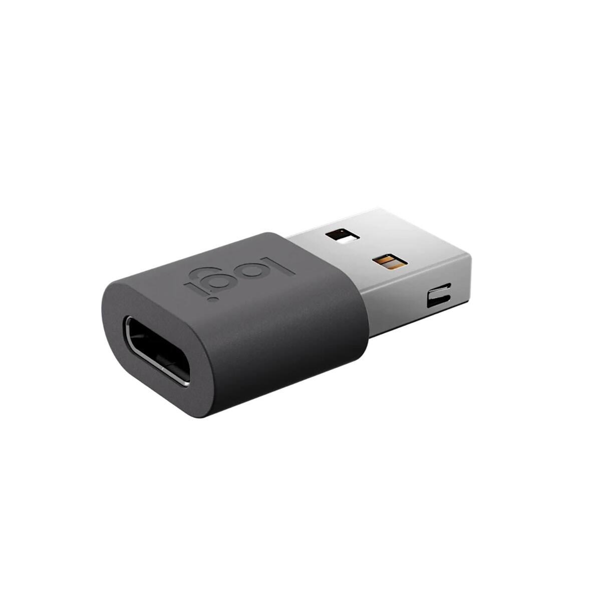 Alt View 1. Logitech - Logitech Logi USB-A to USB-C Adapter, Graphite.