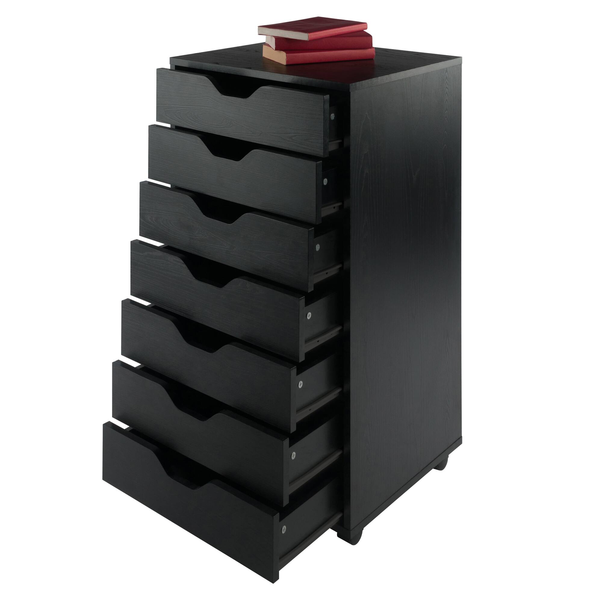 Alt View 7. Winsome Wood - Halifax 7-Drawer Mobile Cabinet - Black.