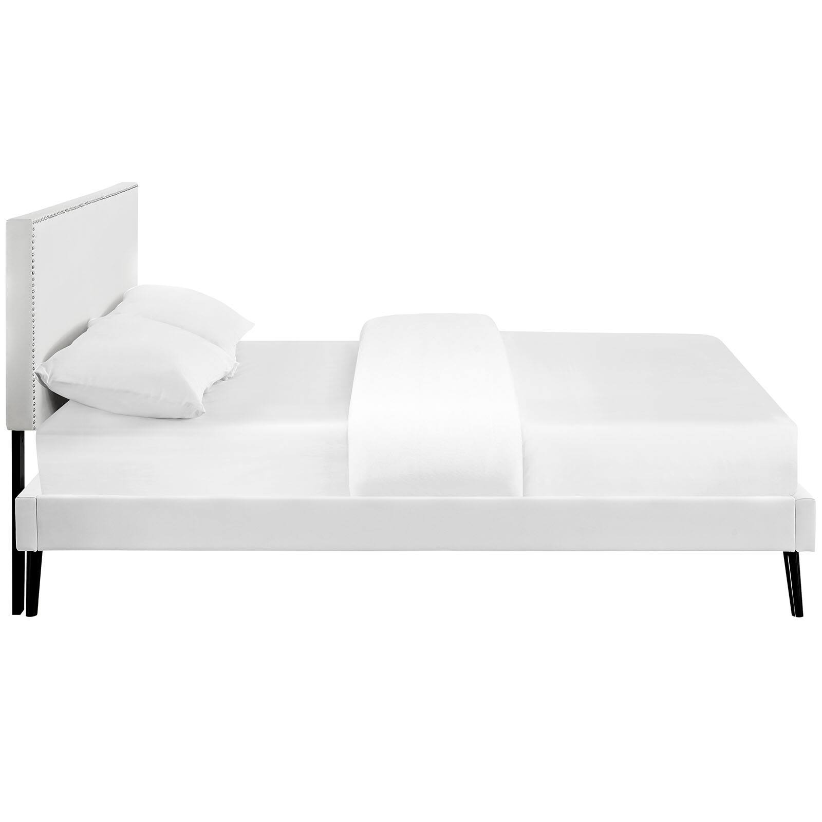 Left. Modway - Reign Performance Velvet Twin Platform Bed Frame - White.