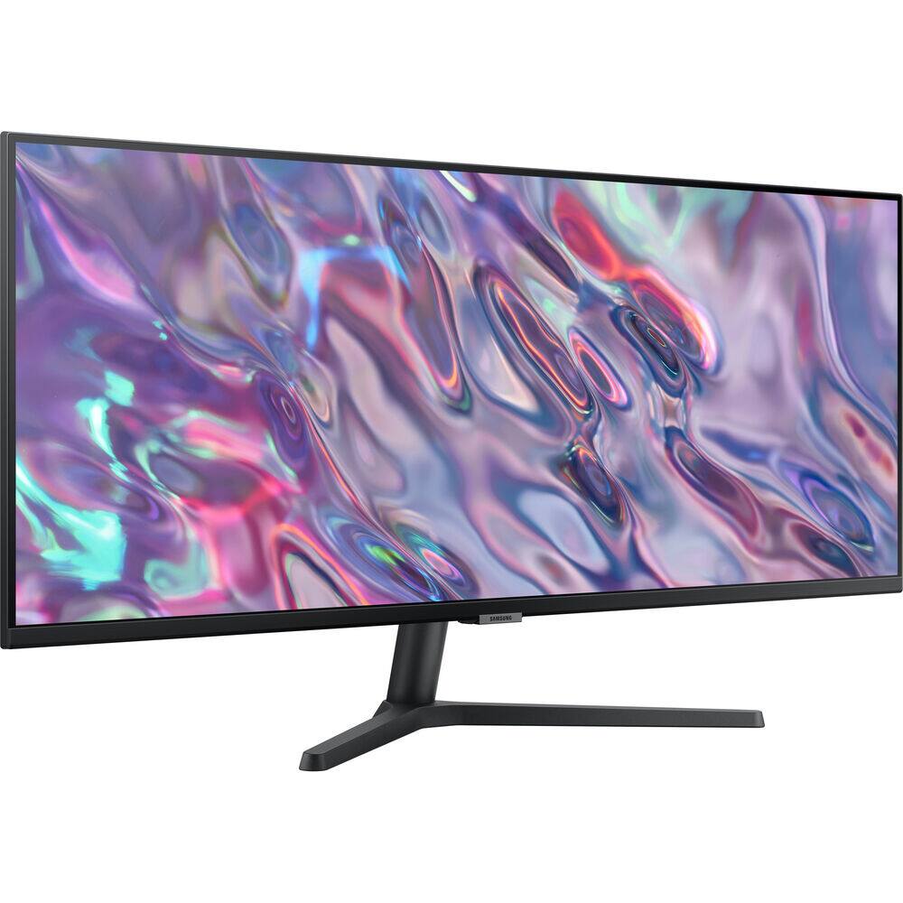 Alt View 2. Samsung - 34” ViewFinity S5 Ultrawide QHD 100Hz AMD FreeSync Monitor with HDR10 + 26 Month Extended Warranty Protection Bundle - Black.