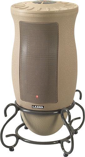 Angle View: Lasko 16" 1500W Designer Series Ceramic Electric Space Heater with Remote, Beige, 6435, New