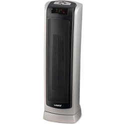 Lasko - 23 In. Ceramic Tower Heater with Remote Control - Gray - Front_Zoom