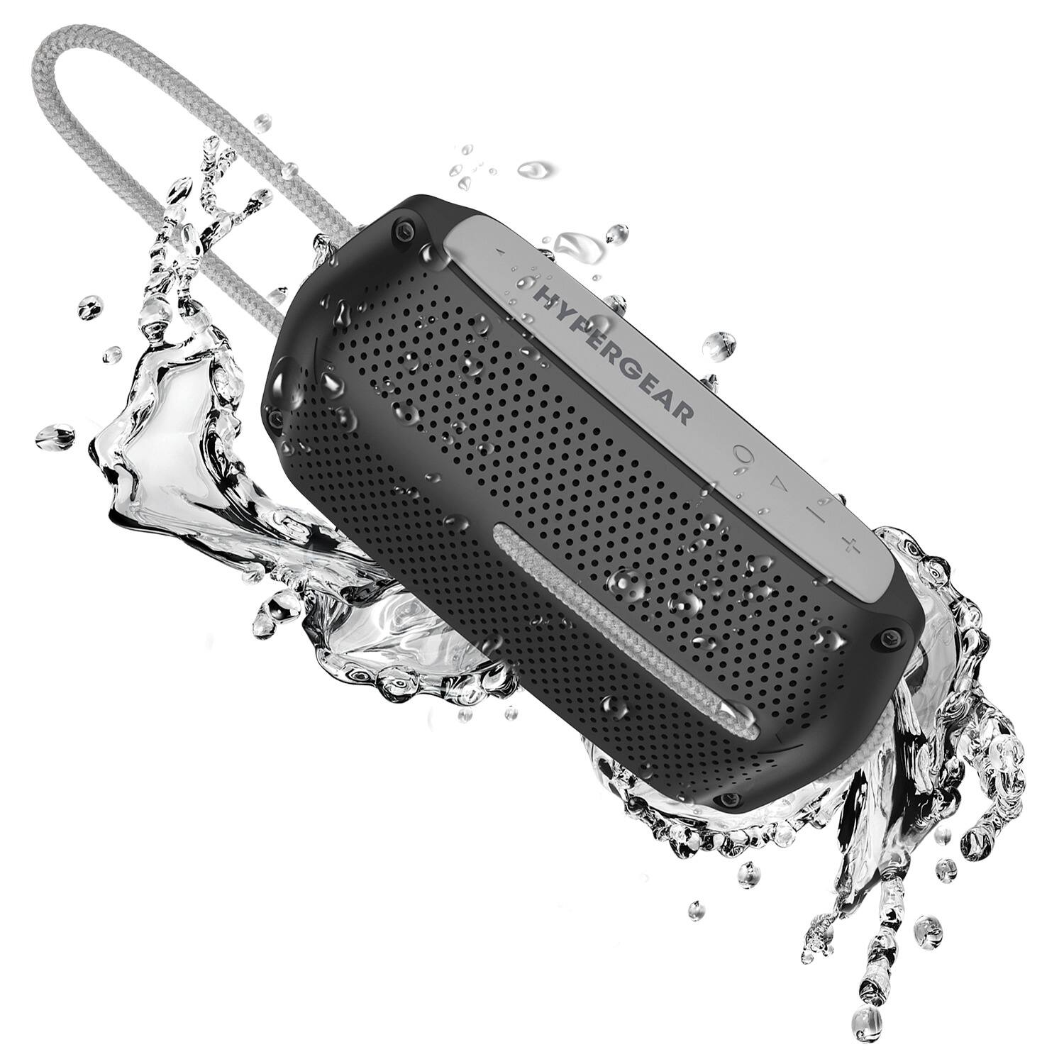 Angle. HyperGear - Wave Water-Resistant Bluetooth Speaker - Black/Gray.