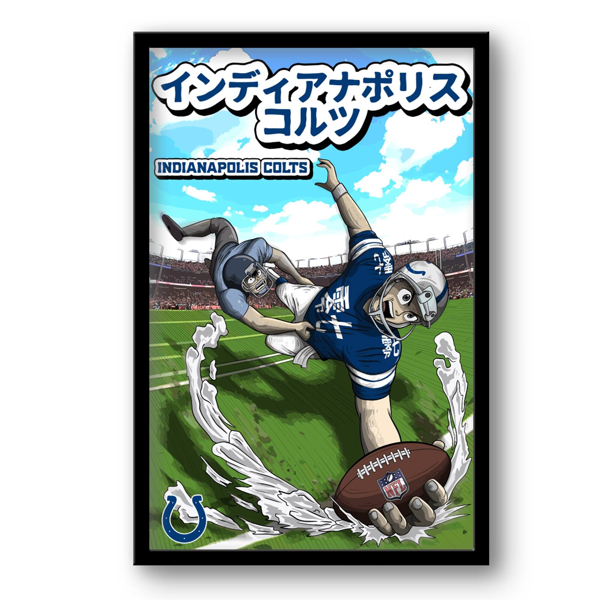 Indianapolis Colts 14" x 20" Framed Anime Art Print