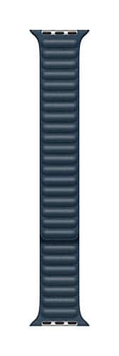 Front. Apple - Apple Watch Band - Leather Link (40mm) - Baltic Blue - Medium/Large - Blue.