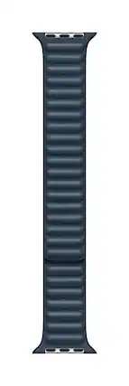 Front. Apple - Apple Watch Band - Leather Link (40mm) - Baltic Blue - Medium/Large - Blue.