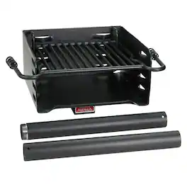 Pilot Rock - H-16 B6X2 Park Style Steel Outdoor BBQ Charcoal Grill and Post - Black