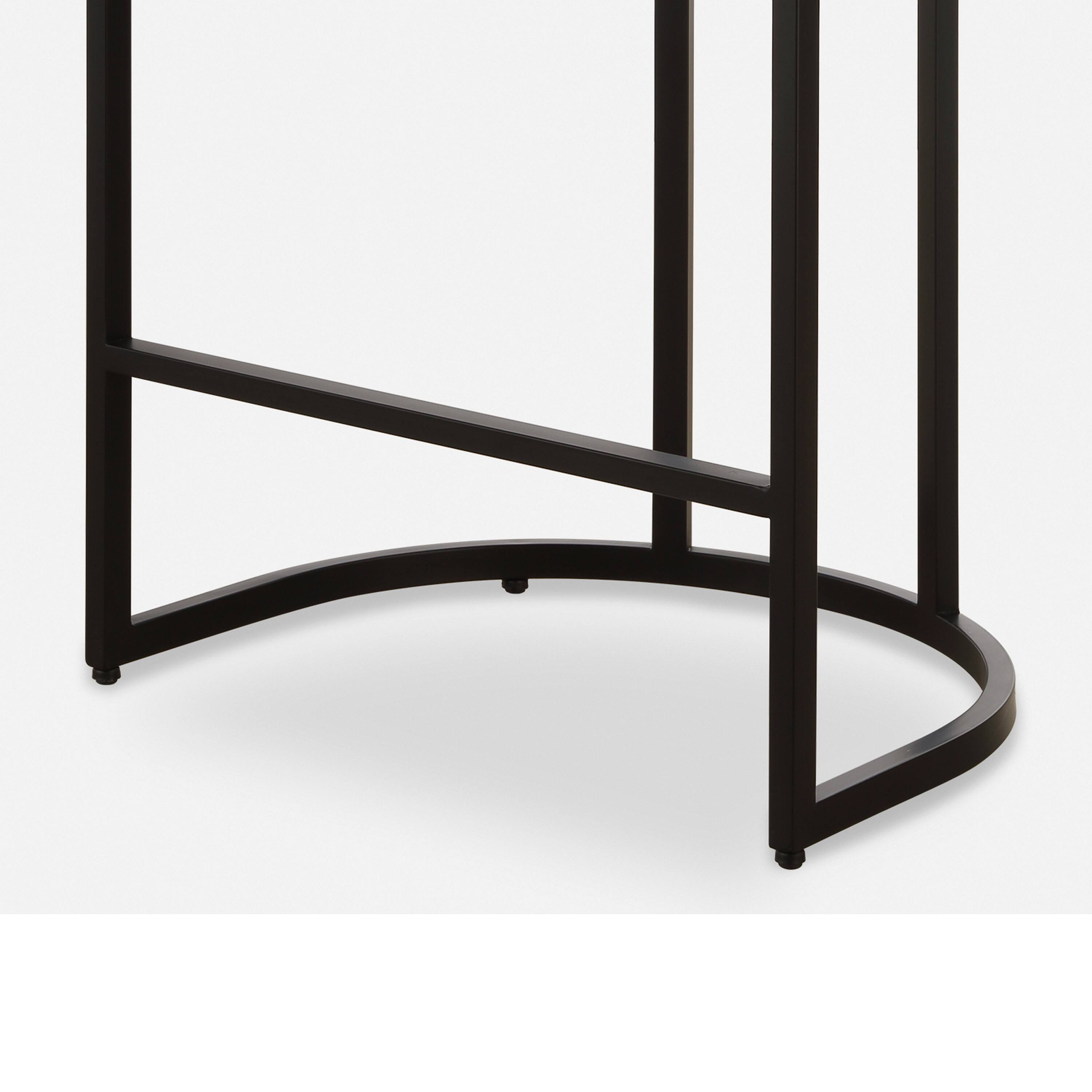 Back. Manhattan Lane - Gyn Counter Height Stool,  Performance Fabric,  Cantilever Base - Cream, Black.