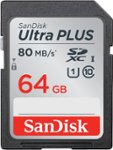 Front Zoom. SanDisk - Ultra PLUS 64GB SDXC UHS-I Memory Card.