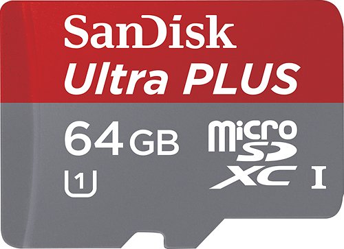SanDisk - Ultra PLUS 64GB microSDXC UHS-I Memory Card - Front_Standard