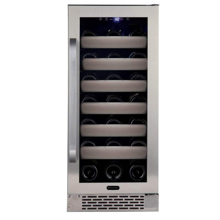 Whynter - BWR-331SL Elite 33 Bottle Seamless Stainless Steel Door Single Zone Built-in Wine Refrigerator - Stainless Steel / Black