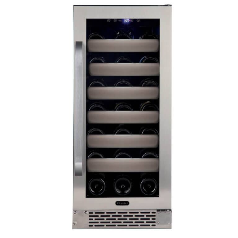 Front. Whynter - BWR-331SL Elite 33 Bottle Seamless Stainless Steel Door Single Zone Built-in Wine Refrigerator - Stainless Steel / Black.