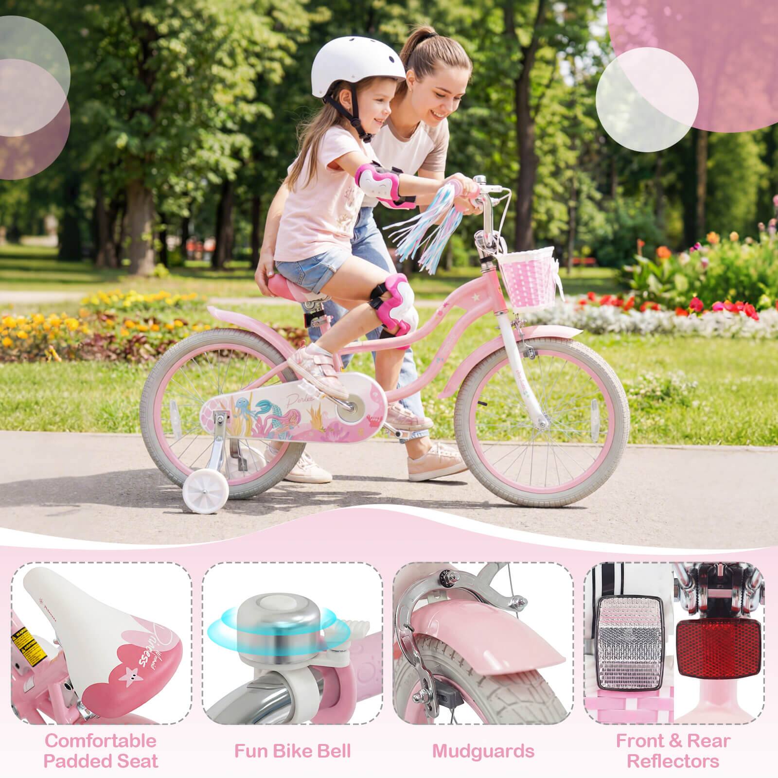 - Dul Dikess ress
- Comfortable Padded Seat
- Fun Bike Bell
- Mudguards
- Front & Rear Reflectors