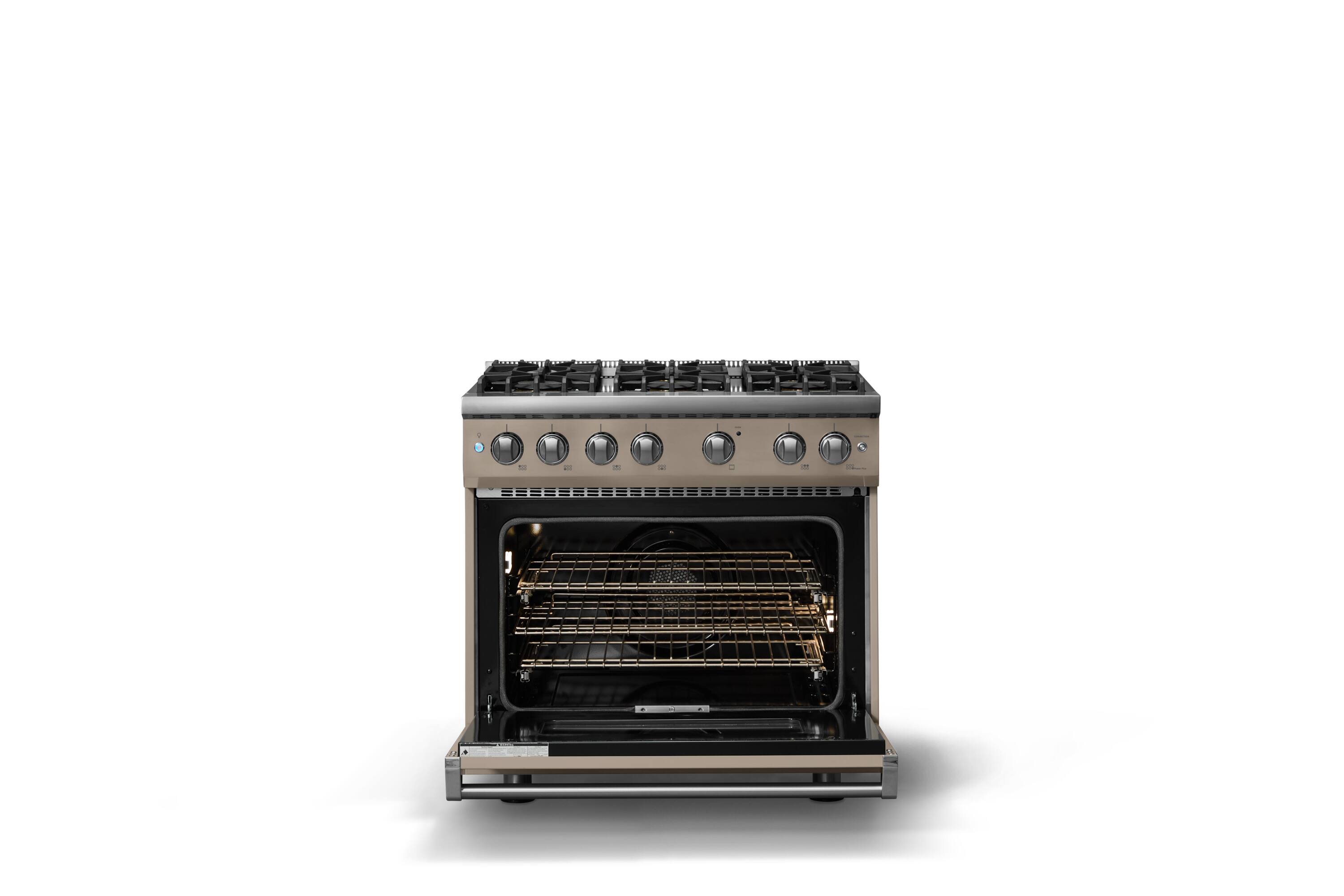Alt View 2. Viking - 36 in. Wide 6 Burner Pro 5 Series 5.1 Cu. Ft. Freestanding Sealed Burner Liquid Propane Gas Convection Range - Nantucket - Nantucket.