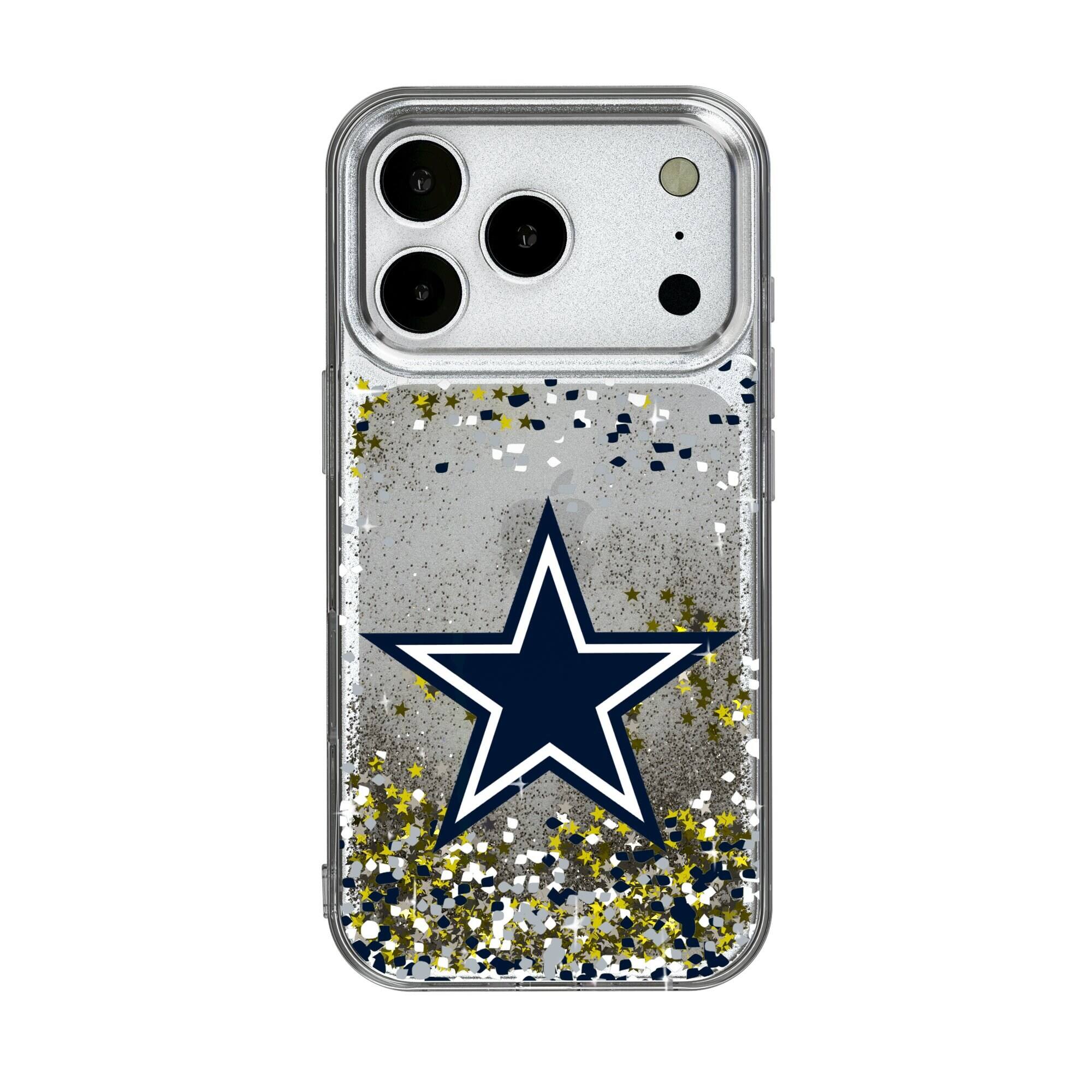 Front. Keyscaper - Dallas Cowboys iPhone Glitter Case with Confetti Design - 15 - Multicolor.