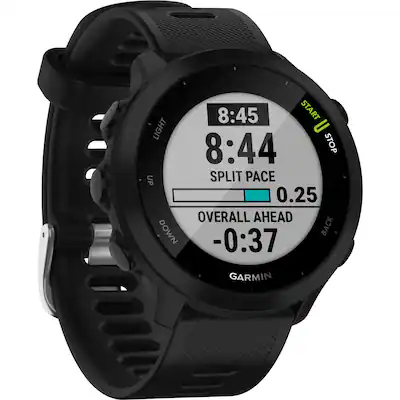 Garmin - Forerunner 55 GPS Smartwatch 42mm Fiber-Reinforced Polymer - Black