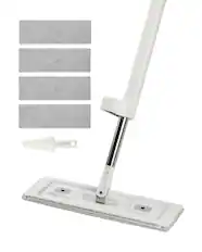 Front. VEVOR - Flat Mop, Self Wringing, Microfiber Floor Mop with 4 Reusable & Washable Mop Pads for Dry & Wet Floor Cleaning - White;Gray.