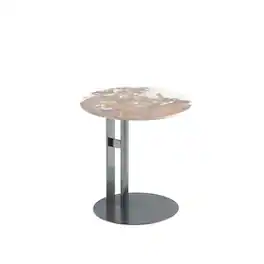 Manhattan Comfort - Alondra Modern Glam Sintered Stone Top End Table - Black