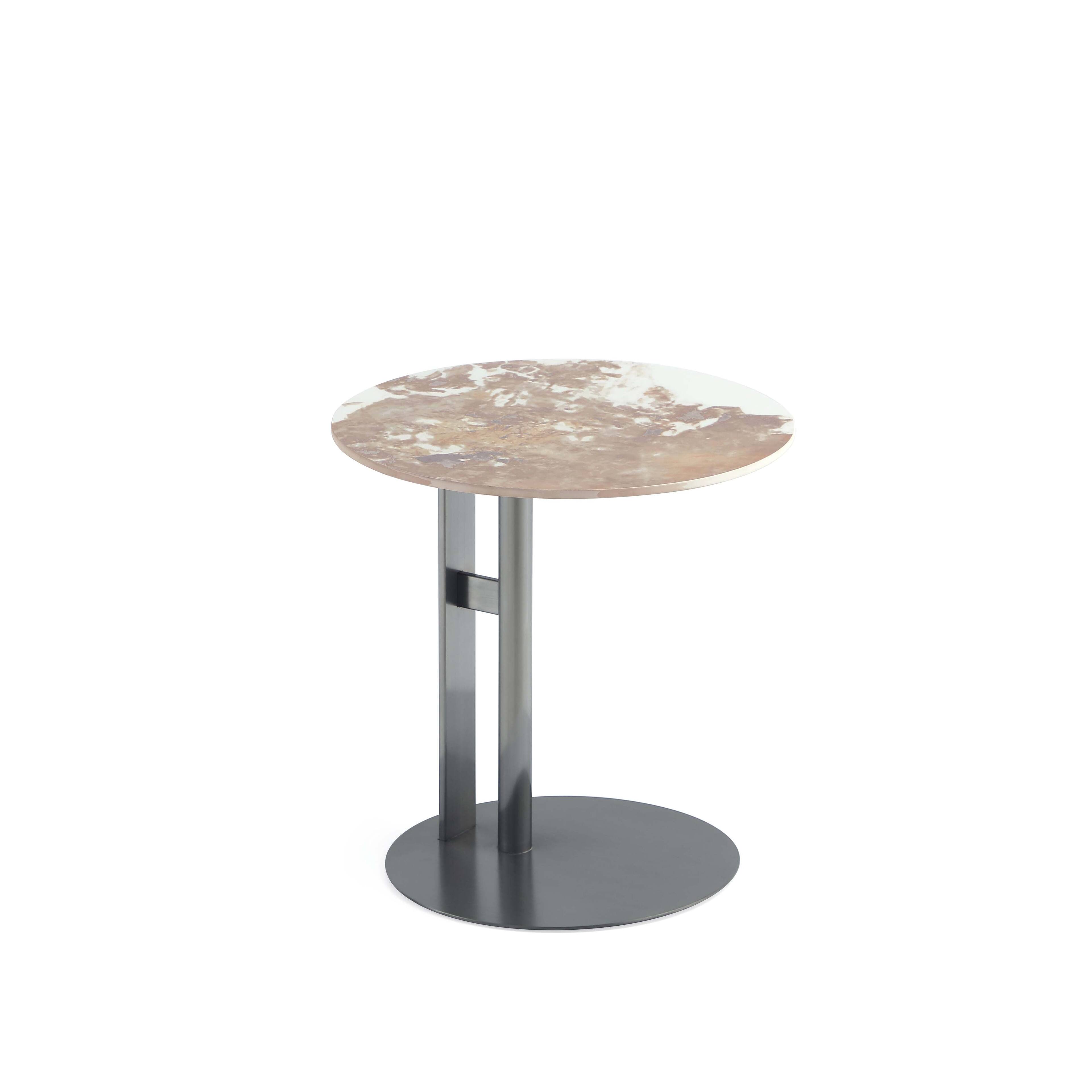 Manhattan Comfort - Alondra Modern Glam Sintered Stone Top End Table - Black