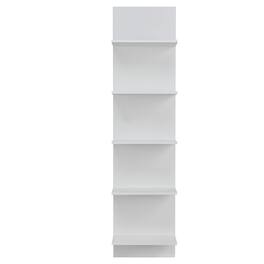 Danya B - Five Tier Wide Column Wall Shelf - White