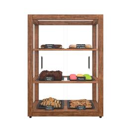 Koolmore - 21 In. Artisan Upright Dark Wooden Bakery Display Case 3.5 Cu. ft. (KM-BDW-25D) - Dark ash wood color