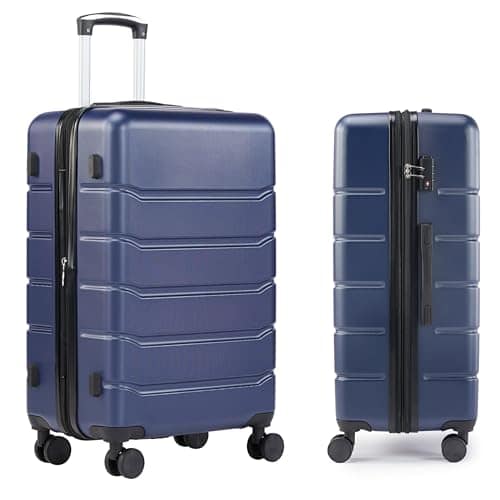 Vulpecula Spade - 28 Inch Expandable Hardside Carry On with Spinner Wheels & TSA Lock, ABS Hard Shell Lightweight Rolling Luggage - Blue-C