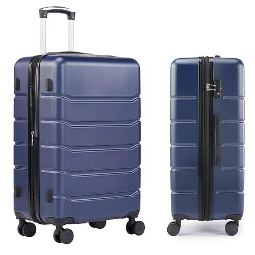 Front. Vulpecula Spade - 28 Inch Expandable Hardside Carry On with Spinner Wheels & TSA Lock, ABS Hard Shell Lightweight Rolling Luggage - Blue-C.