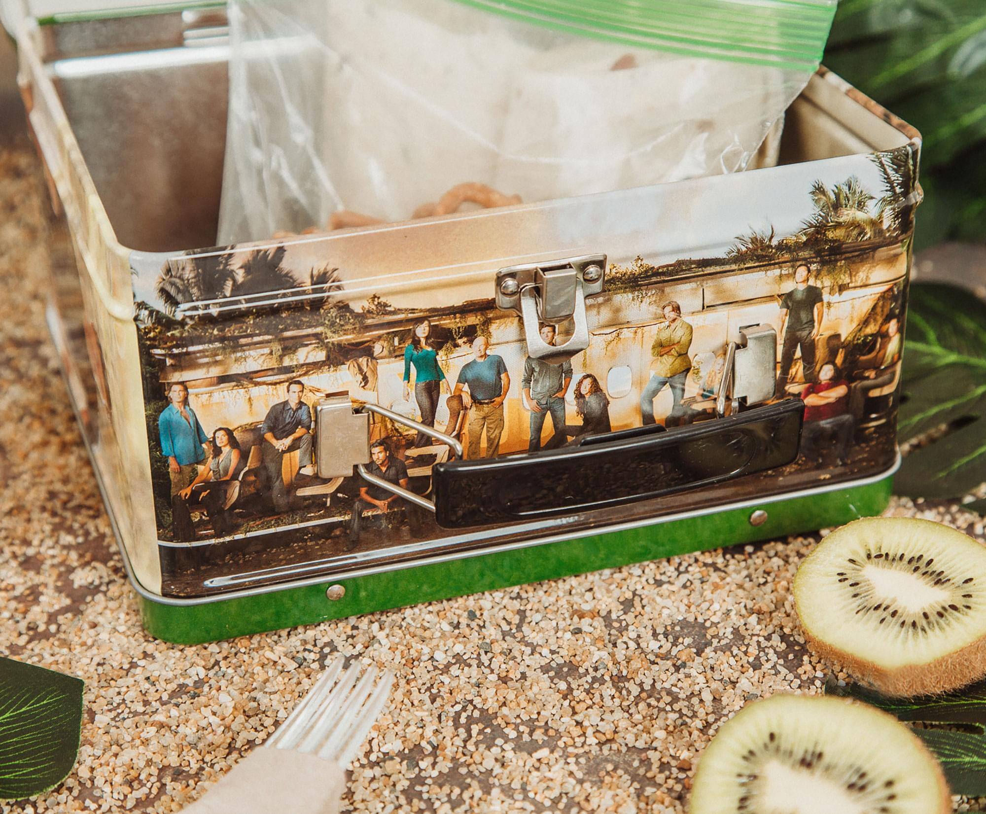 Alt View 4. Toynk - LOST Cast Metal Tin Lunch Box Tote | 8 x 7 x 4 Inches - Green.