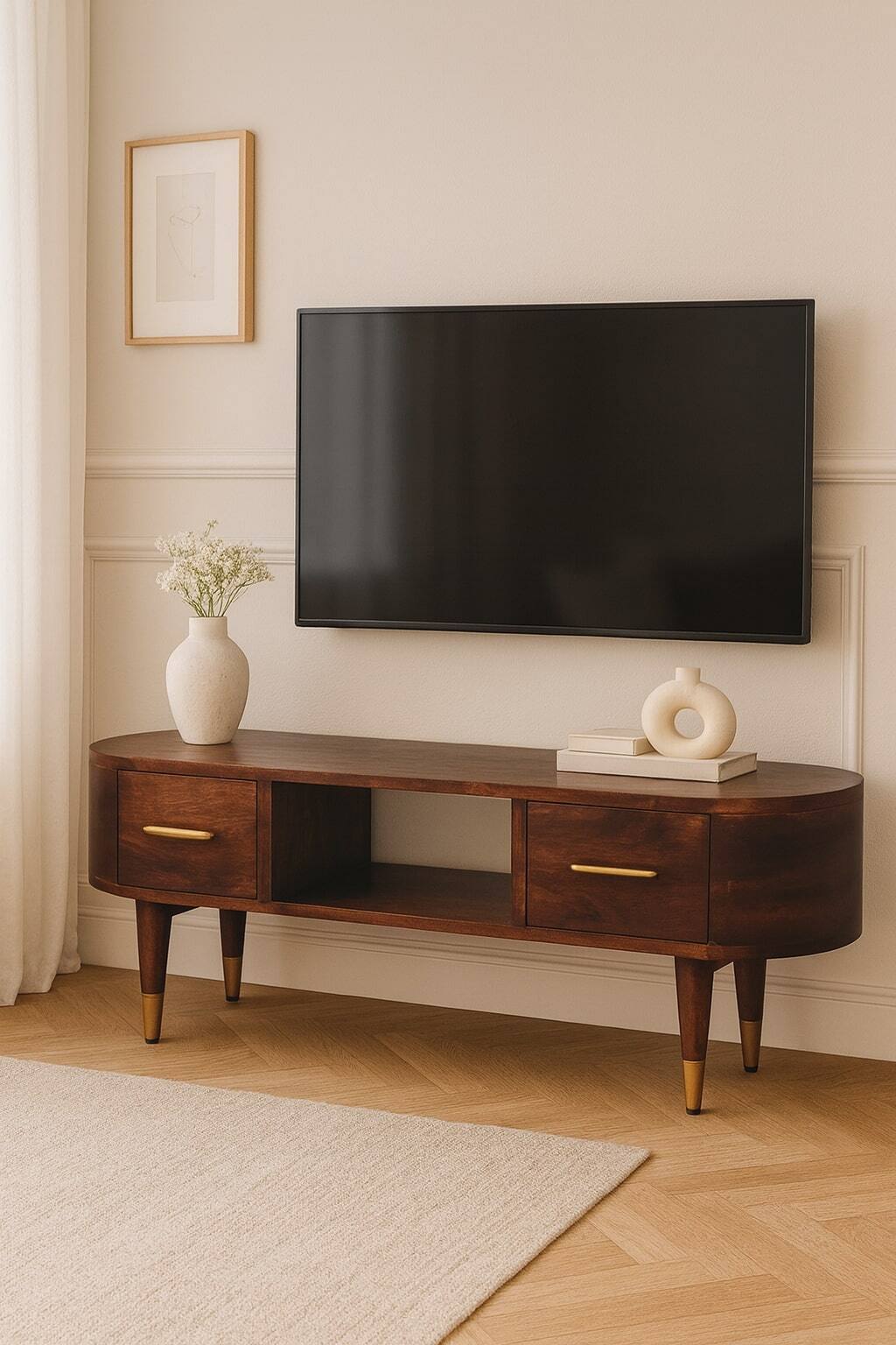 Alt View 5. Artisan Furniture - Artisan Furniture Solid Wood Two-Drawer Open-Slot Media Unit - Brown.