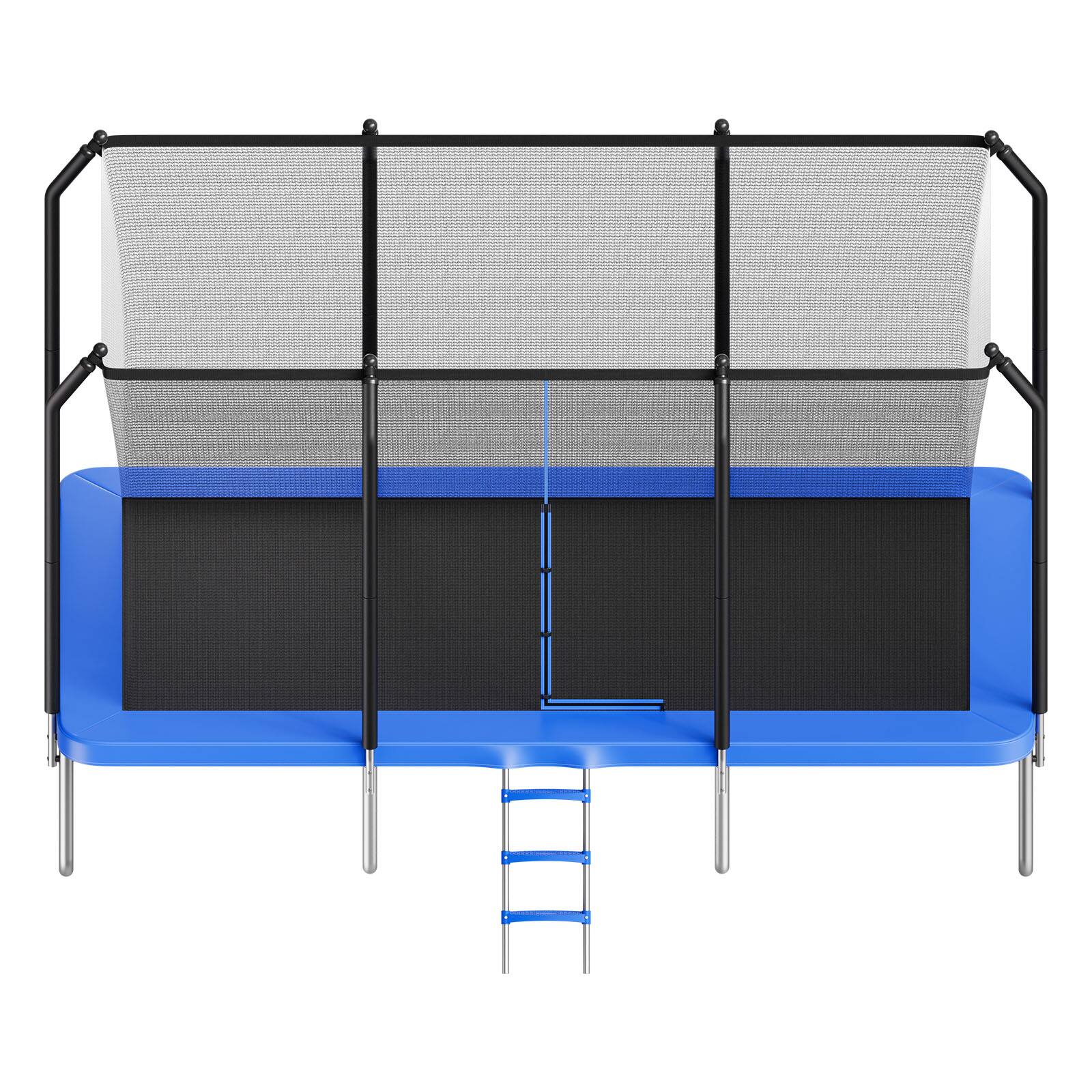 Alt View 5. VEVOR - Outdoor Trampoline, 8 x 14FT Rectangle Trampoline, ASTM Approved  Recreational Trampolines with Enclosure Net - Blue,Black.