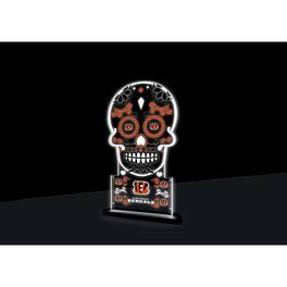 Evergreen Enterprises - Cincinnati Bengals 10" LED Tabletop Sugar Skull Halloween Desklite Sign - Multicolor