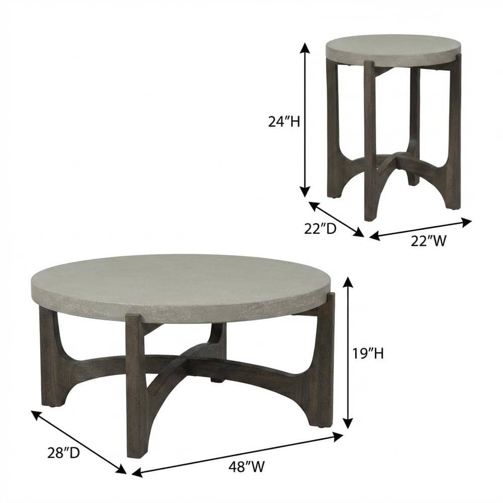 Starlight Canyon Home - Living Room Set, Coffee Table Set of 3 with End Tables - Wirebrush Rustic Brown