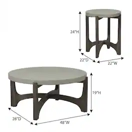 Starlight Canyon Home - Living Room Set, Coffee Table Set of 3 with End Tables - Wirebrush Rustic Brown