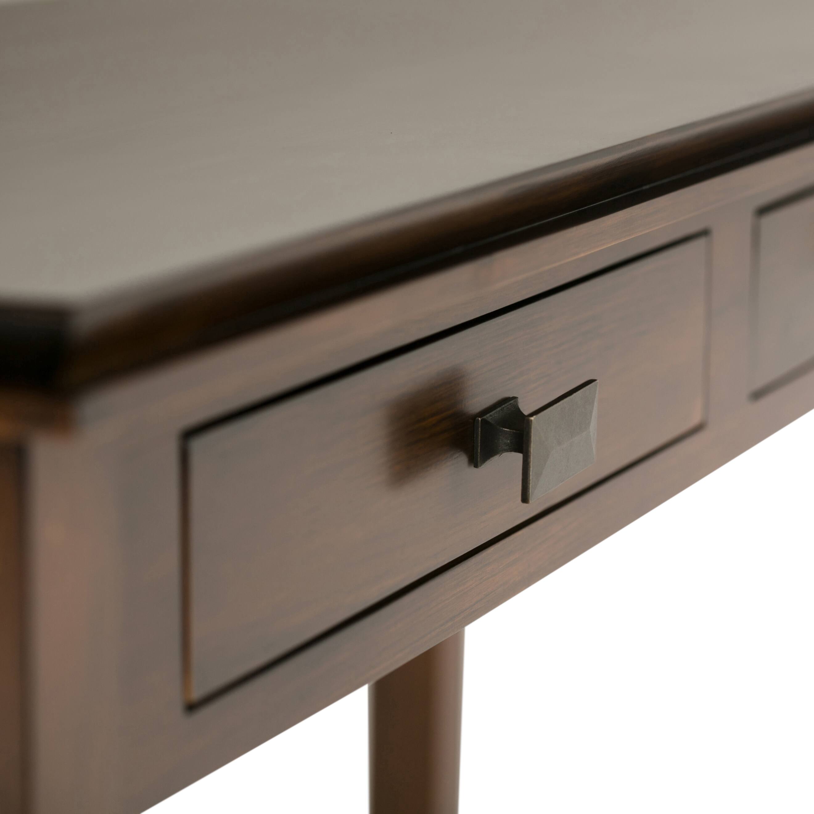 Alt View 7. Simpli Home - Artisan SOLID WOOD 46 inch Wide Transitional Console Sofa Table in Russet Brown - Russet Brown.