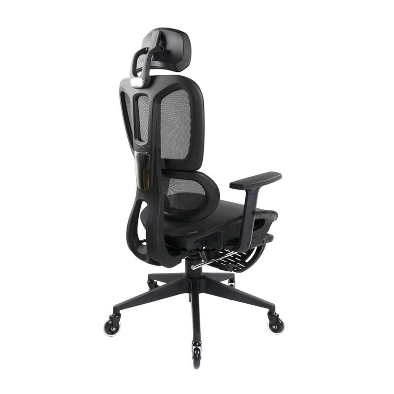 Alt View 7. HTUTWOO - Ultimate Ergonomic Mesh Office Chair - Lumbar Support, Footrest, Adjustable Headrest, 110° Reclining - Black.