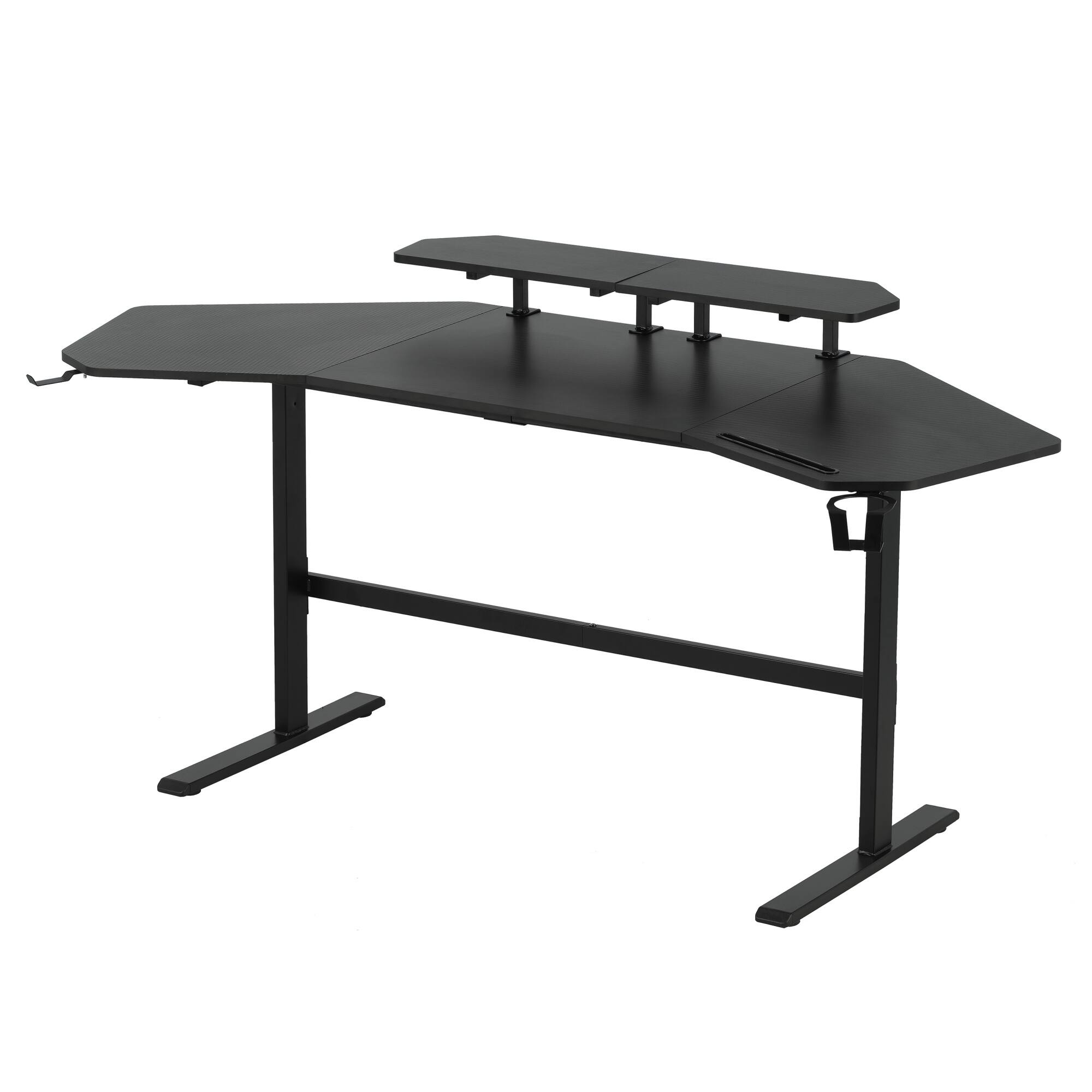 Alt View 6. GOODSILO - Premium Gaming Desk with Shelves and Accessory Holders for Enhanced Gaming Experience - Black.