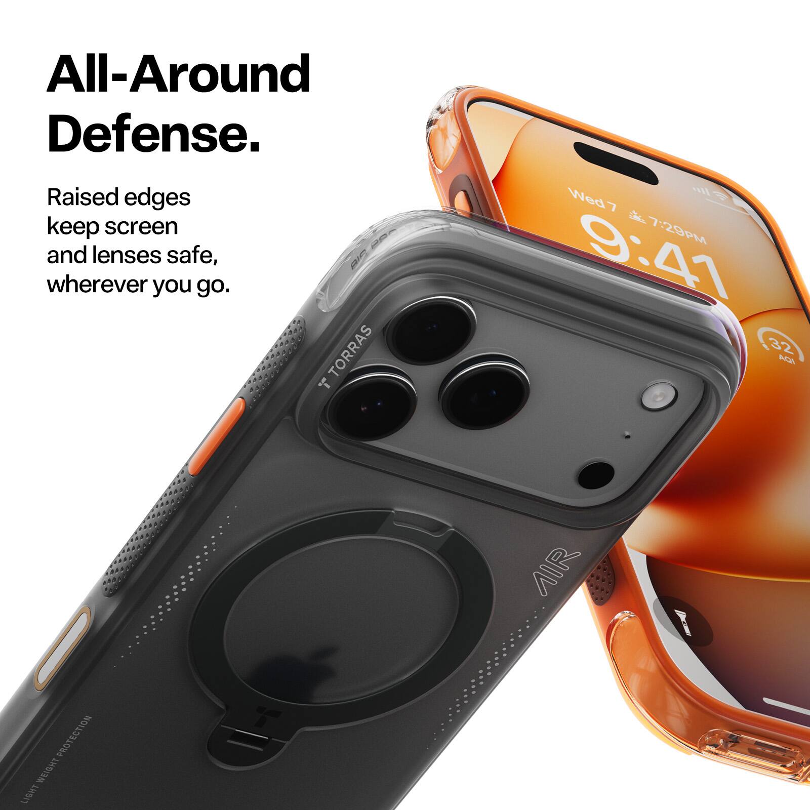TORRAS Ostand Q3 Air, Shockproof Magnetic Case with 360° Stand