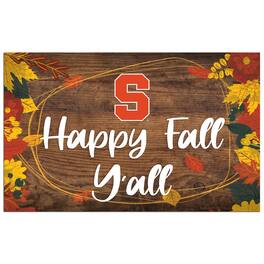 Fan Creations - Syracuse Orange 11'' x 19'' Happy Fall Y'all Sign - Brown