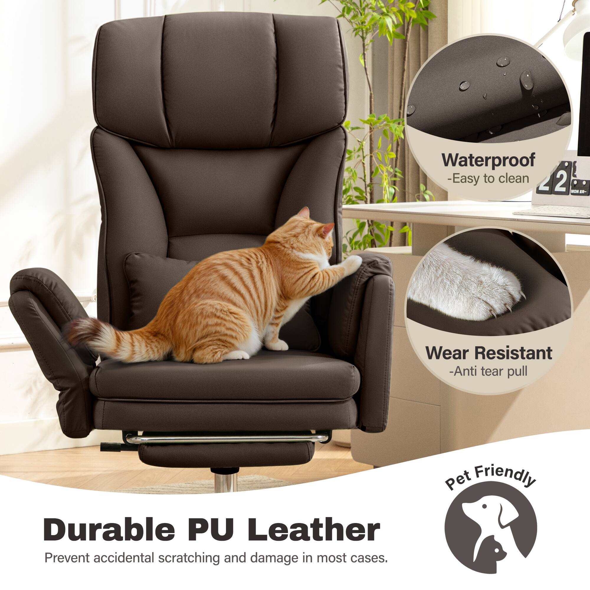 - Waterproof
  - Easy to clean

- Wear Resistant
  - Anti tear pull

- Durable PU Leather
  - Prevent accidental scratching and damage in most cases.

- Pet Friendly