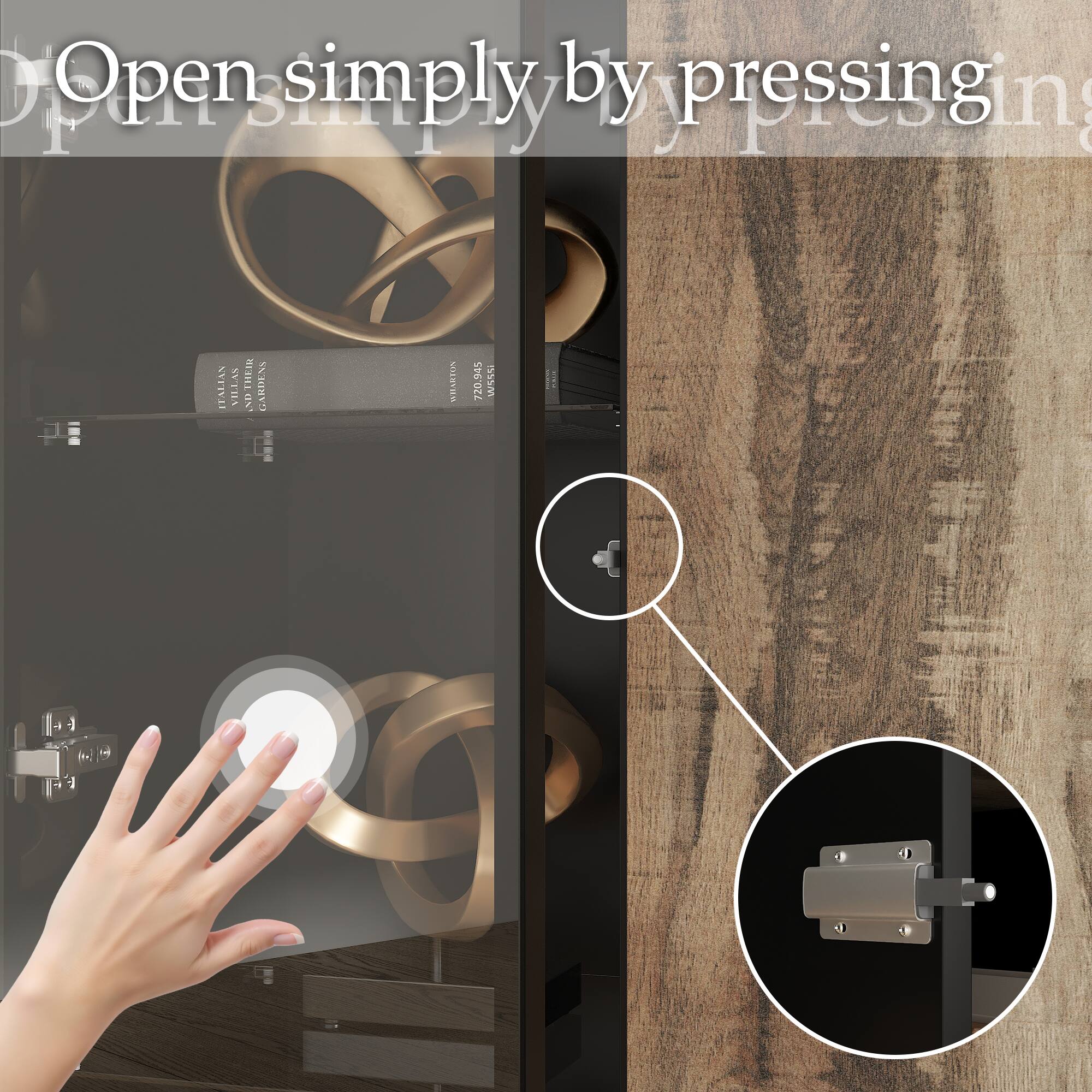 Open simply by pressing