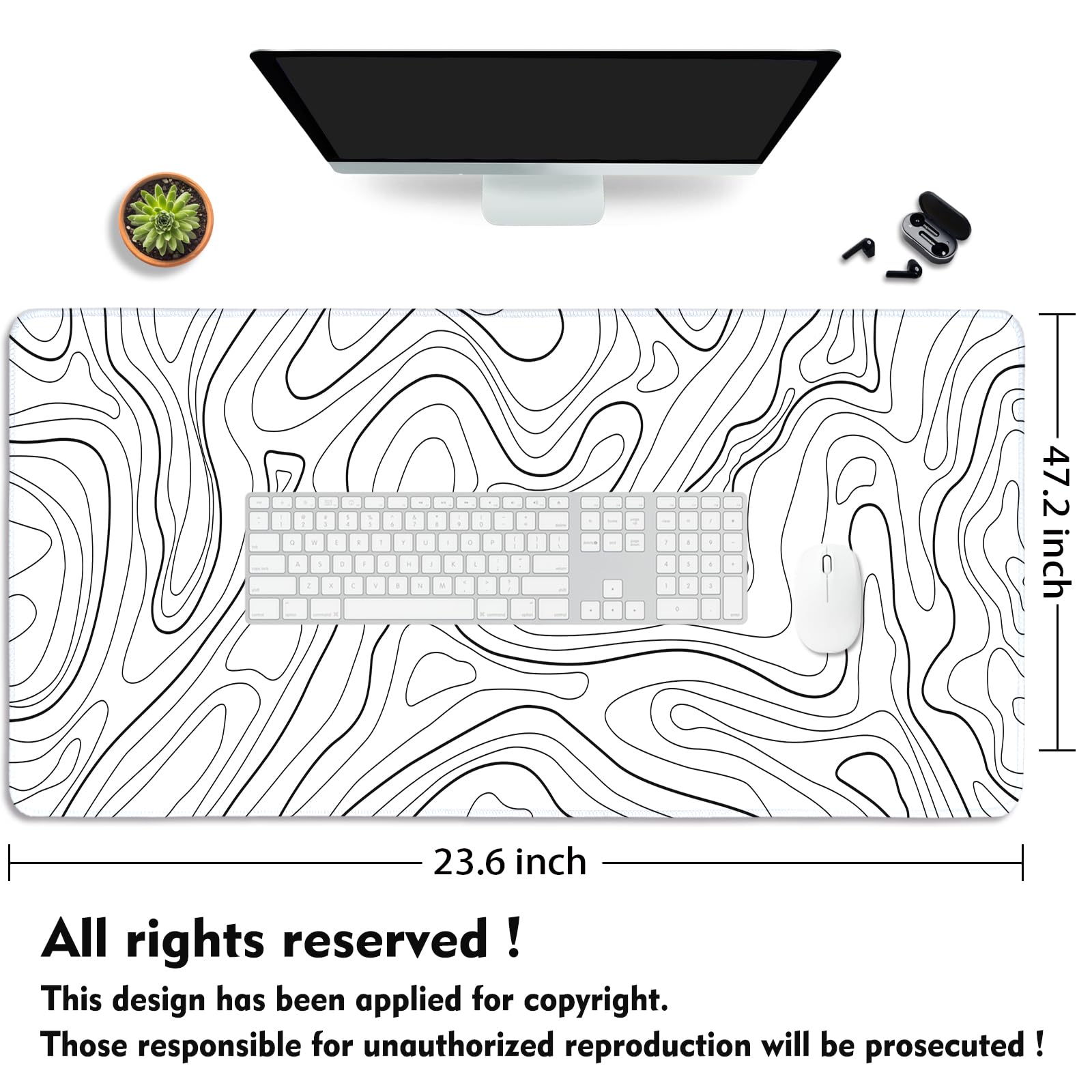 47.2 inch  
23.6 inch  

All rights reserved!  
This design has been applied for copyright.  
Those responsible for unauthorized reproduction will be prosecuted!
