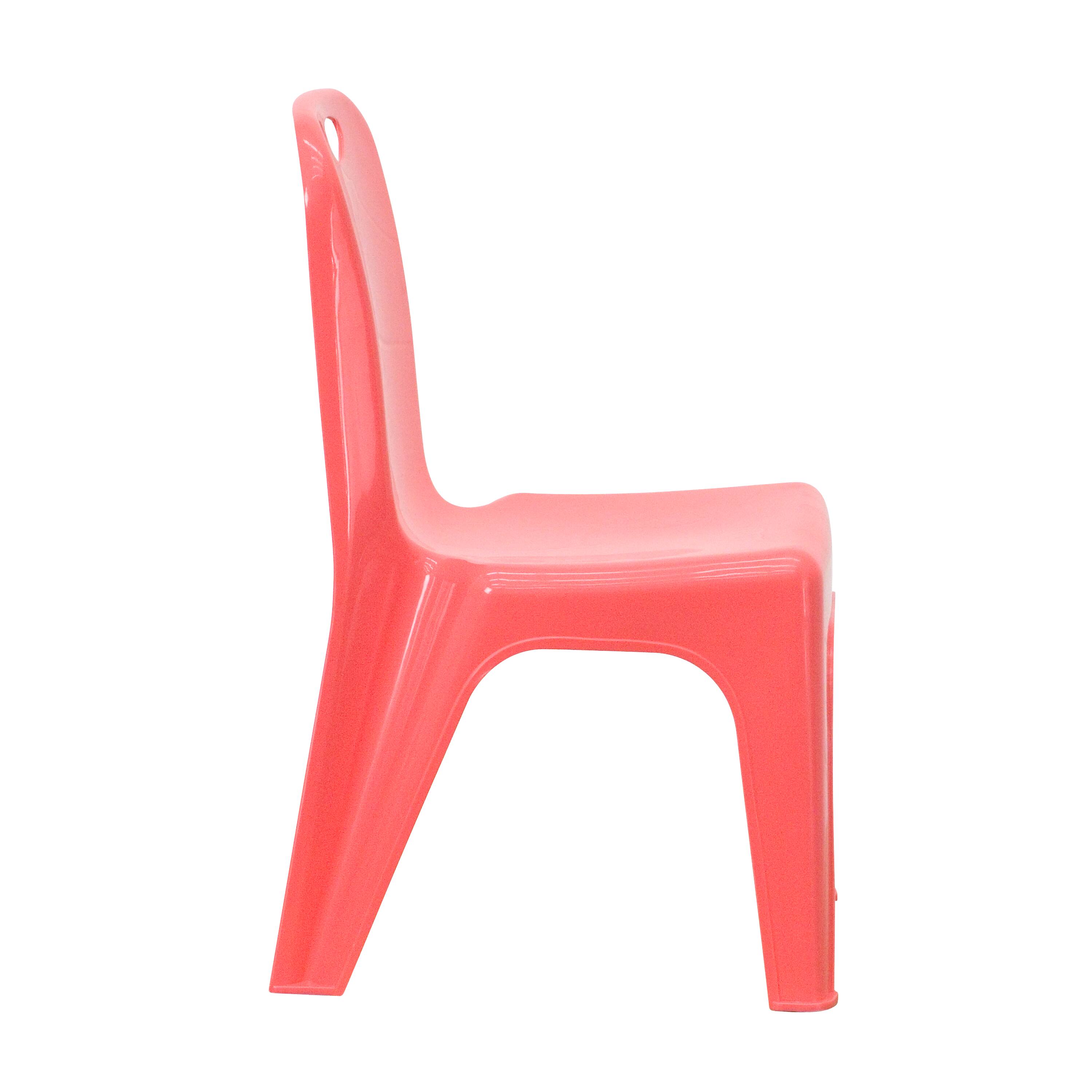 Alt View 7. Emma + Oliver - 2 Pack Plastic Stackable School Chair with Carrying Handle and 11"H Seat - Red.