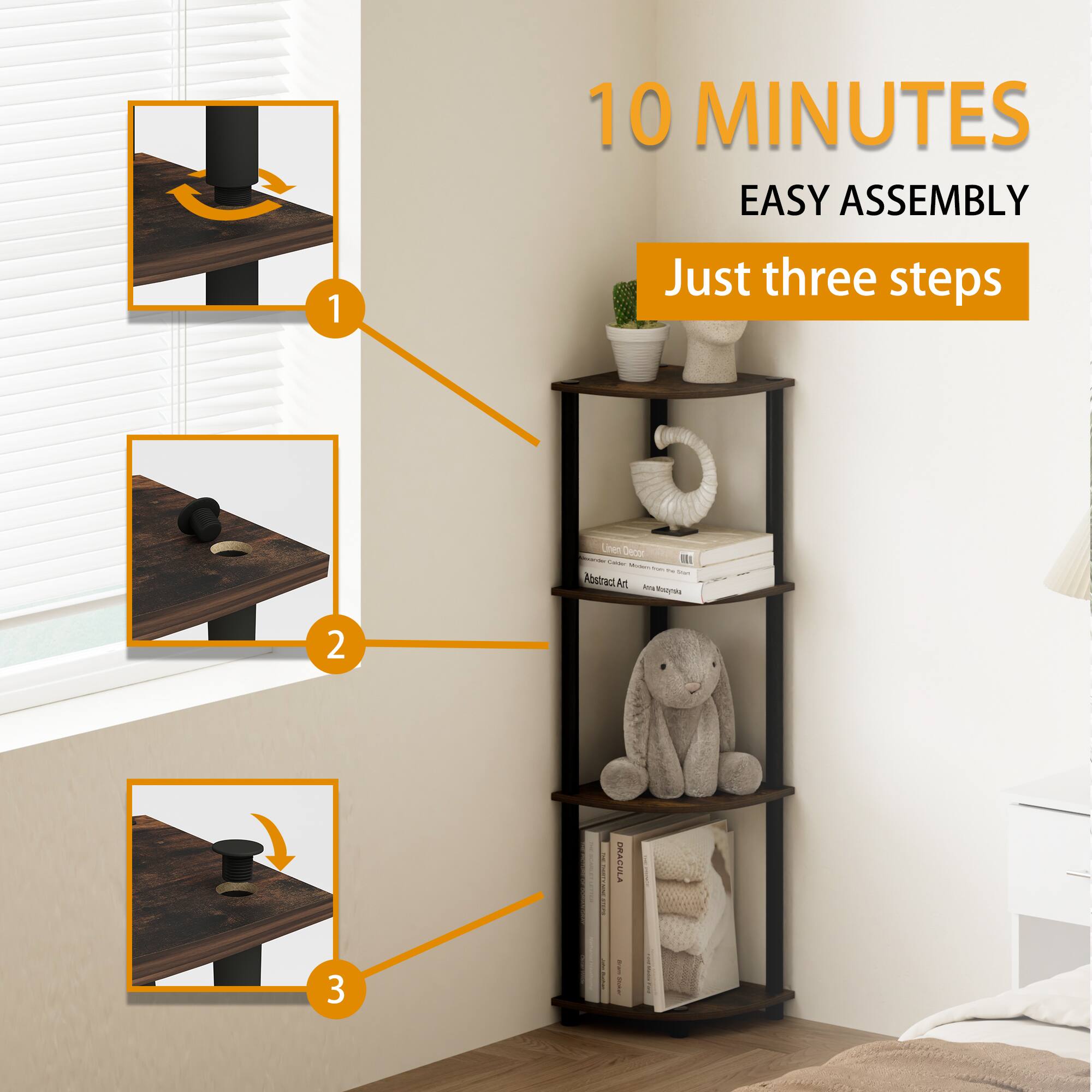 10 MINUTES EASY ASSEMBLY  
Just three steps
