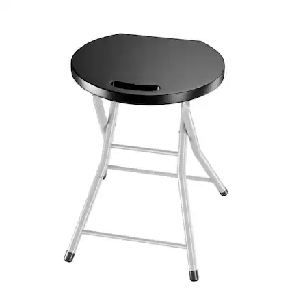Front. Kadyn - 28 In Portable Folding Stools with 330lbs Limited Sturdy Frame, Outdoor Dining Chair for Outside Patio-Black - Black.