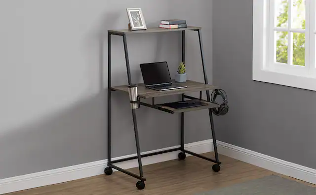 Front. SUNJOY - Sunjoy Mikita Work Station - Brown.