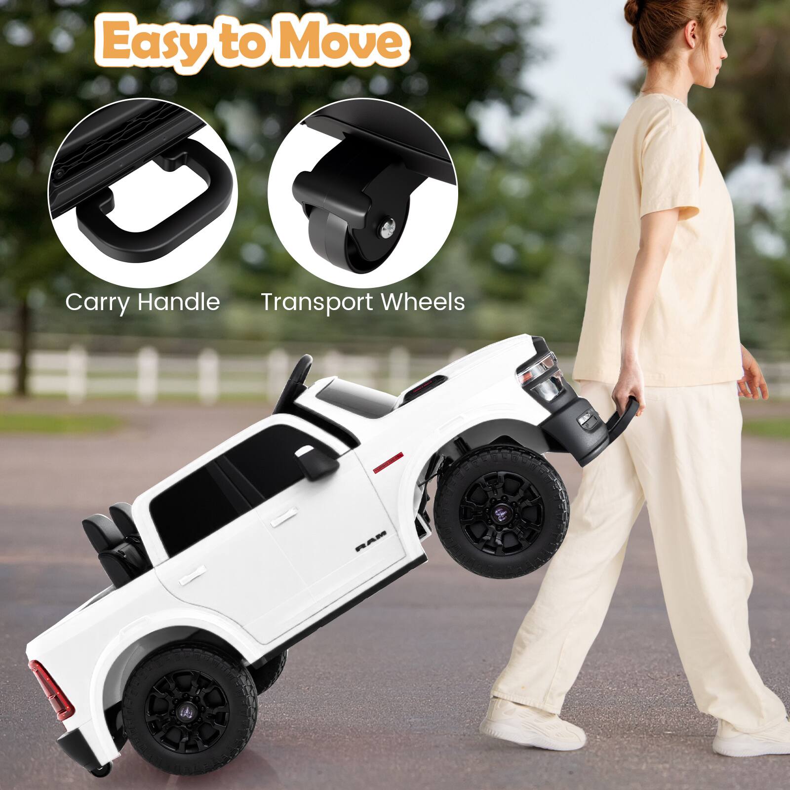 Easy to Move

- Carry Handle
- Transport Wheels