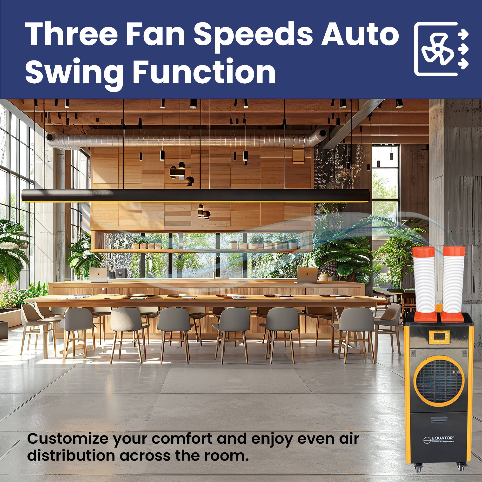 Three Fan Speeds Auto Swing Function

Customize your comfort and enjoy even air distribution across the room.